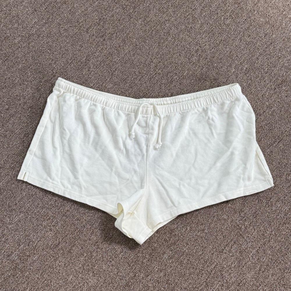 Skims Lightweight Fleece Short Marble White Cream SH-SHO-8997W Womens Size 2X